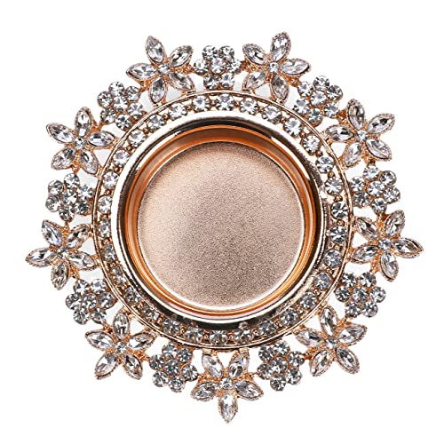 Single Crystal Tealight Candle Holders - Gold, Rose Gold, 8.5cm by ASVP Shop (Rose Gold) - color: Rose Gold