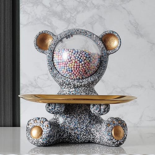 Furnishing Crafts Home Decoration Bear Small Objects Storage Tray Resin Luxury Decoration Home Creative Gifts Living Room Sculpture (Color : Green) - color: Green