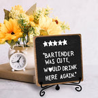 Funny Home Bar Plaque, Wooden with Stand, Bar Table Decorations, Desk Shelf Decor Supplies - style: Bar Sign