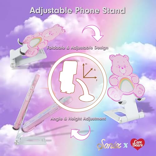 Sonix x Care Bears Character Phone Stand | Adjustable Cell Phone Holder, Desk Stand, Dock | Care Bears | Cheer Bear - color: Cheer Bear