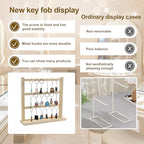 Wood Keychain Display Stand For Vendors And Home: Square Wooden Keychain Display Stand With 18 Hooks For Showcasing Keys Jewelry And Accessories Etc (18 sturdy hooks)