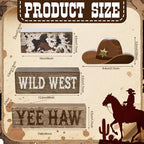Yuntau 4 Pcs Western Tiered Tray Decorations Set Cowboy Hat Stack Block Signs Desert Farmhouse Rustic Tabletop Tiered Tray Decor for Table Shelf Home Office - style: Western Hat