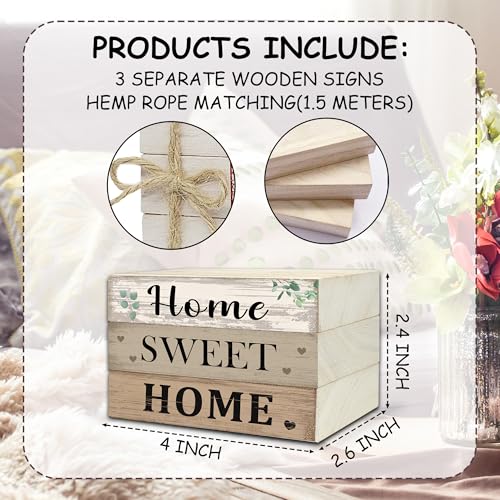 Mini Decorative Books For Home Decor, Small Wood Book Stack For Table Decor, Home Sweet Home decoration Books For Living Room Bookshelf, Farmhouse Stacked Books decoration（L49) - color: home sweet home 4