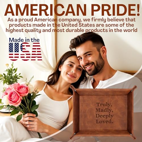 Personalized Engraved Leather Valet Tray with Custom Text, Engraved Gift for Couples – Custom Leather Catchall Organizer for Men & Women Wedding - style: Couple