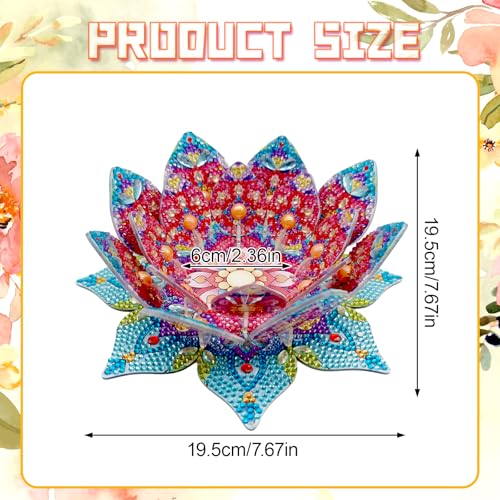 DIY Diamond Art Painting Candlestick Holders Mandala Flower Shape Desk Candle Tray Tabletop Ornaments for Wedding Festival and Party Home Table Centerpiece-Flower01 - color: Flower01