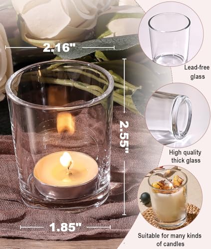 Letine 36-Pack Votive Candle Holders - Clear Glass Tea Light Holders - Glass Votive Candle Holder Bulk for Wedding Centerpieces/Home Table Decor/Propose/Christmas and Spring Party Decor - color: 36pcs
