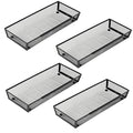 Mesh Tray Silverware Drawer Organizer Utensil Cutlery Tray Office Supplies Organizer for Flatware, Knives,Home,Office, School,Bedroom 15X6'' Black - size: 4 Pack 15"x6" Black Metal