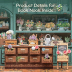 Fsolis Book Nook Kit - DIY Miniature Scene Kit for Adults 3D Wood Puzzles Tiny House Mini Craft Bookshelf Decor Gifts for Women Teenagers Book Lovers (Blossom Florists) - style: Blossom Florists