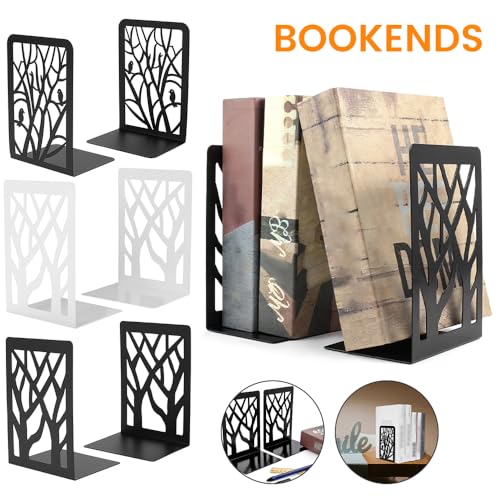 Book Ends Metal Bookends Heavy Duty Non-Skid Bookend Book Holder Bookend Supports Premium Iron Book Stopper for School Home Office Study Room(7x4.7x3.5inch)