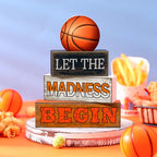 Yuntau 4 Pcs Wooden Tabletop Decor Tiered Tray Decor Rustic Wood Block Sign Gift Centerpiece Farmhouse Table(Basketball) - style: Basketball