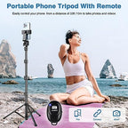70" Phone Tripod with Remote & Holder, Portable Cell Phone Stand, Selfie Stick for Video Recording, Compatible with iPhone 14/13 Pro Max/Android/Camera - size: 70"