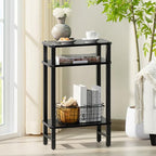 YUFAM Side Table End Table Tall Night Stand 3-Tier for Living Room Bedroom Bathroom Office Furniture Black - color: Black, size: 3 Tier
