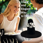 Black Velvet Ring Display Stand, 10PCS Ring Holder and Organizer, Jewelry Display Stand for Storage