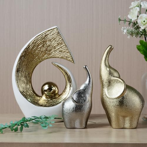 HAUCOZE Modern Sculpture Decor Abstract Statue Figurine Home Decoration Gifts Bookshelf Desktop Crafts Ceramic Arts 10 inch