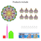DIY Diamond Art Painting Candlestick Holders 5.71in Mandala Flower Shape Desk Candle Tray Tabletop Ornaments for Wedding Ramadan Party Home Table Centerpiece-Mandala13 - color: Mandala13