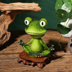 Frog Figurines Ornaments -Resin Shake Head Frog Statues-Adorable Frog Sculpture Perfect for Home Decor or Gift