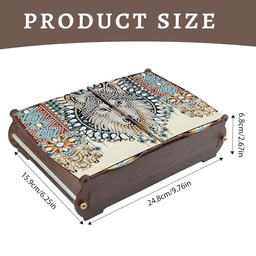 Diamond Painting Kit Storage Box, Bold Wolf Head DIY Multi Functional Handicraft Storage Box, Suitable for Home Office Holiday Gifts - color: National Pride Wolfdog