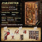 MiniCity Book Nook Kit, DIY Miniature Dollhouse Booknook Kit, 3D Wooden Puzzle Bookend Bookshelf Insert Decor with LED Light for Teens and Adults (Abbey Library) - style: Abbey Library