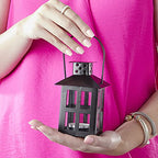 Kate Aspen Luminous Black Mini-Lantern Tea Light Holder