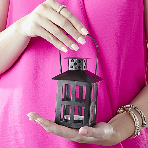Kate Aspen Luminous Black Mini-Lantern Tea Light Holder