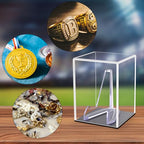 Hooqict Championship Ring Display Case Clear Acrylic Ring Case Display Box UV Protected with Base for Sports Baseball Softball Football Single Ring Coin Holder Stand - size: 1 Pack