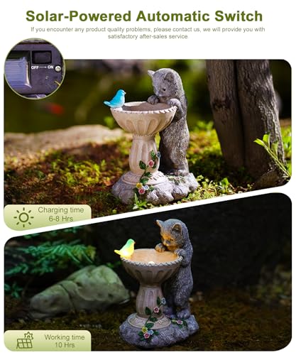 Cat Statues for Bird Bath: Outdoor Sculptures for Garden Lawn Patio Yard Balcony Porch - Unique Gifts for Mother Grandma Women - color: Cat