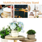 4 Tiered Rustic Wood Cupcake Stand, Detachable Cupcake Tower Holder Wood Dessert Display Platter for Birthday Graduation Tea Party Wedding Decoration