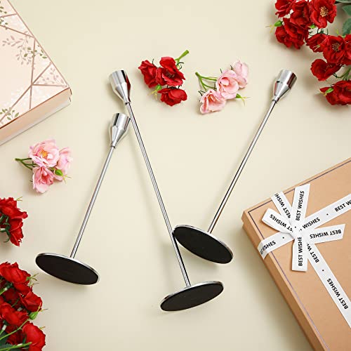 Potchen 27 Pack Silver Candles Holder, 9 Sets Metal Taper Candlestick Holders Fit 0.75 Inch Thick Pillar Candles, Vintage Modern Candle Sticks Centerpiece Decor for Wedding Home Dinning Anniversary - color: Silver