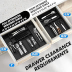 Simple Houseware Expandable Kitchen Drawer Flatware Organizer, Black – Adjustable Cutlery Tray with 9 Compartments for Utensils and Silverware - color: Black