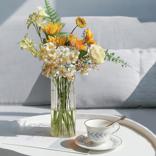 Gute 10 Inch Glass Vases for Decor, Flower Vase for Home Decor, Modern Decorative Clear Vase Centerpieces Living Room, Kitchen - size: 10inch
