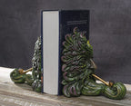 Ebros Gift Mythical Forest Tree Spirit Ent Celtic Greenman with Cigar Pipes Decorative Bookends Figurine Pair Set Wicca Horned God Sculptural Bookend Library Bookshelf Accent