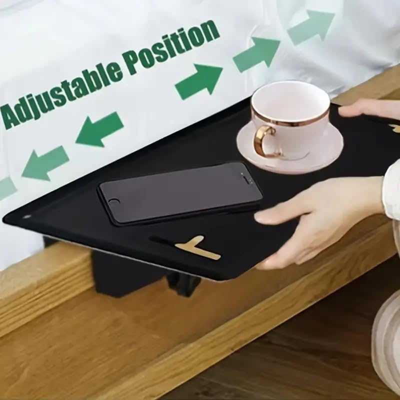 Bedside Shelf for Dorm Room Bunk Bed & Top Bunk, College Dorm Room Essentials, Bedside Caddy, Clip on Floating Desk Tray, Bed Side Table Storage, Loft Nightstand Decor - Cable Catch, Black。