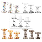 3-Piece Set of Glass Candlestick, Crystal Candlestick Holder Holder and Conical Candle, Christmas Candle Holder Decoration, Family Living Room Wedding Candle Holder (7 Colour) - color: 7 Colour
