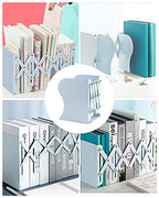 MSDADA Adjustable Bookends, Bookends for Heavy Book, Expandable Book Organizer for Office, School, Libraries, Extends up to 19 inches (Light Blue) - color: Light Blue