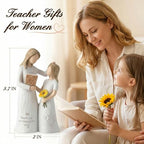 Teacher Gifts for Women, Teacher Appreciation Gifts, Gift for Teachers, Thank You Gifts for Teacher, Solid Resin Sculpture of Teacher and Student Figures, Includes a Greeting Card - 5.71'' - color: White