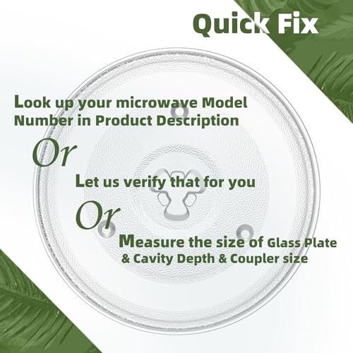 10.5" Microwave Turntable Compatible with Emerson 252100500497, 10 1/2 inch Replacement Microwave Glass Plate for Hamilton Beach, Oster MP-P23 - size: 10.5" Small Coupler Hole