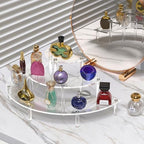 Dooiclear 3 Tier Acrylic Display Risers, Half Moon Cupcake Stand, Clear Perfume Organizer, Dessert Stand for Display, Clear Display Stand for Food, Cupcake, Perfume, Collections
