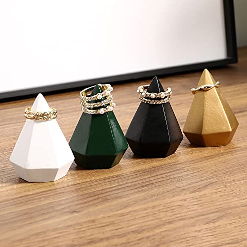 MyGift Modern Cone Shaped Ring Holders, Decorative Multi-Colored Pastel Prism Style Jewelry Display Stands, Set of 4 - color: Multicolored -4
