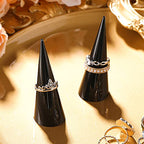Jetec Clear Acrylic Crystal Ring Holder Acrylic Ring Display Jewelry Holder Wedding Display Cone Support Single Finger Rings Showcase Stand for Jewelry - color: Black, Transparent, White