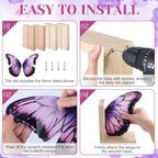 Decorative Butterfly Bookends Wooden Acrylic Butterflys Bookend Modern Bookshelf Decor Accent Book Stopper Decor for Home Farmhouse Shelves Office Lover Gift(Purple Butterfly) - style: Purple Butterfly