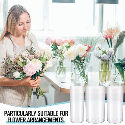 meekoo 3 Pcs Flower Acrylic Vase Cylinders Round Decorative 4 x 10 in, 5 x 10 in, 6 x 10 in Vase Break Resistant Acrylic Flower Cylinder for Centerpiece Home Wedding Decor(Clear, Classic) - color: Classic, size: 4 x 10 in, 5 x 10 in, 6 x 10 in