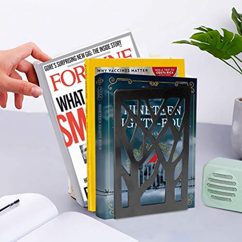 Book Ends, Bookends, Book Ends for Shelves, Bookends for Shelves, Bookend, Book Ends for Heavy Books, Book Shelf Holder Home Decorative, Metal Bookends Black 1 Pair, Bookend Supports, Book Stoppers - size: Black-1 Pair