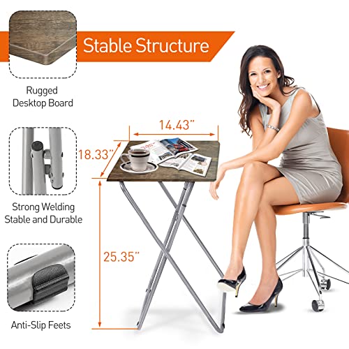 Garden 4 you Portable Folding TV Tray Table TV Dinner Tray with Sturdy MDF,Eating Trays for Living Room with No Assembly Required 15 x 18.9 x 26in (3D,1PC) - color: 3d, size: 1pc