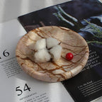 Nawgnail Natural Travertine Marble Jewelry Dish 5.5", Trinket Dish for Ring Earring, Gift for Woman Daugther(Pink Marble) - color: Pink Marble