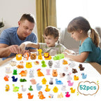 52pc Mini Resin Animal Figurines Set - Enchanted Fairy Garden & Desktop Decor, Eco-Friendly Collectible Gift | Vibrant Miniature Resin Animals for Moms, Women & Nature Lovers
