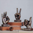 Nice purchase Hand Finger Gesture Desk Statues Fingers Sculpture Creative Home Living Room Cabinet Shelf Decoration (Thumbs-up in Gold) - color: Thumbs-up in Gold