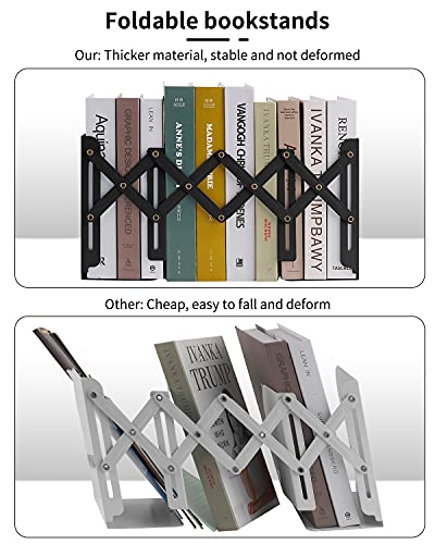 MSDADA Adjustable Bookends, Bookends for Heavy Book, Expandable Book Organizer for Office, School, Libraries, Extends up to 19 inches (Black) - color: Black
