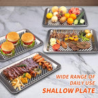 Grilling Prep and Serve Trays, Set of 2 Stackable Stainless Steel BBQ Trays, Deep Marinating Container, Serving Platter for Plating Food, BBQ Prep Tub for Marinating Meats, Grill Accessories - style: Deep Prep Trays