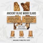 Turkish Olive Wood Live Edge Slab Set (2 Pieces) for Epoxy Resin Tables – Kiln Dried, Sanded, Resin Ready (24 in (60 cm)) - size: 24 in (60 cm)