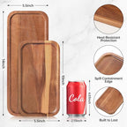 Small Solid Acacia Wood Serving Trays and Platters - Wooden Mini Charcuterie Boards, Rectangle Cheese Board for Food, Bathroom, Home Decor, Kitchen Counter,S,(10"x5.5", 1 Pack) - size: 10" x 5.5" x 0.6"